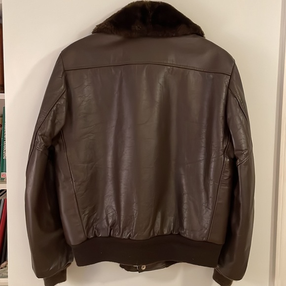 Vintage Sears Men’s Brown Leather Flight Style Jacket, 40 Regular - Picture 13 of 16